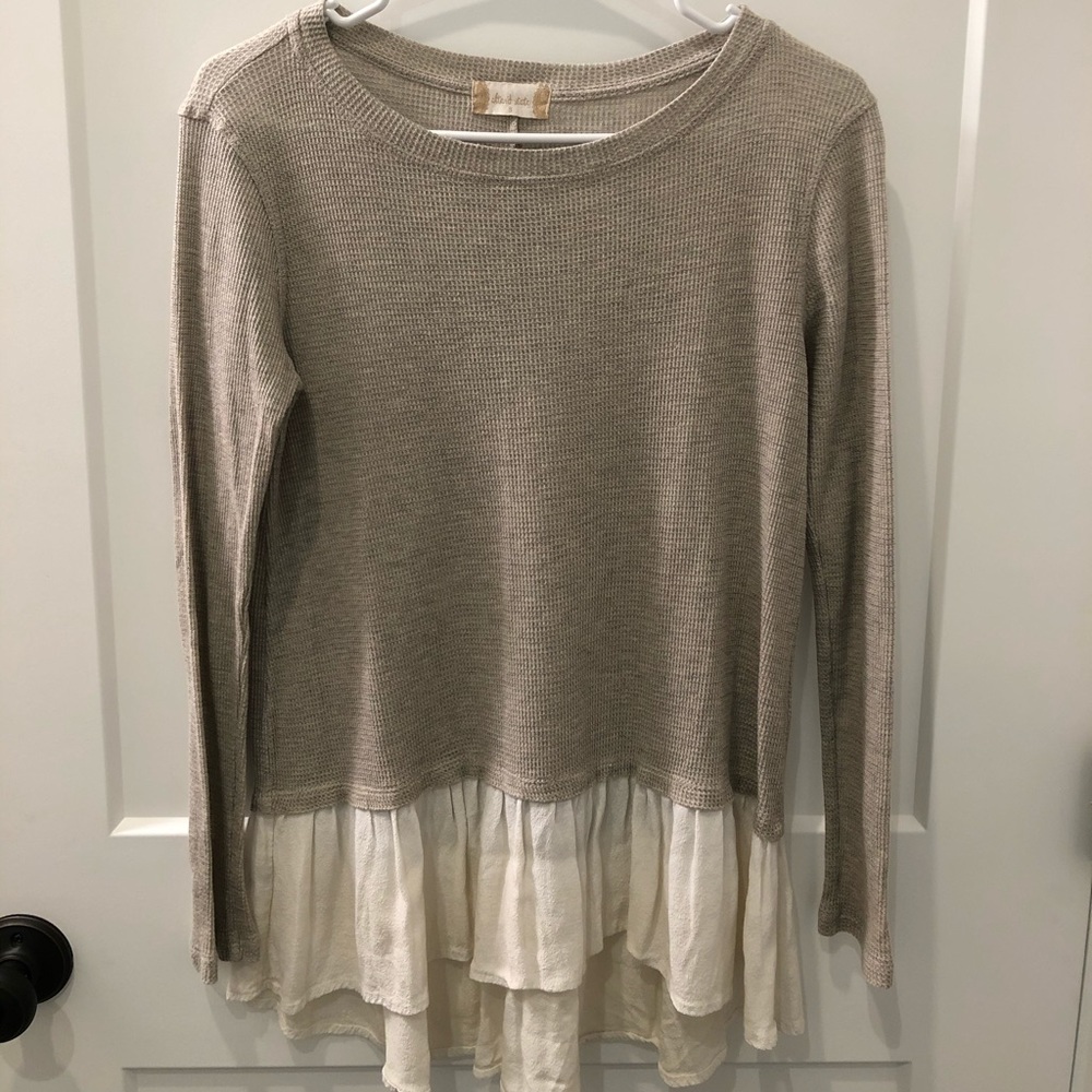 Altar’d State Tan Long Sleeve Top